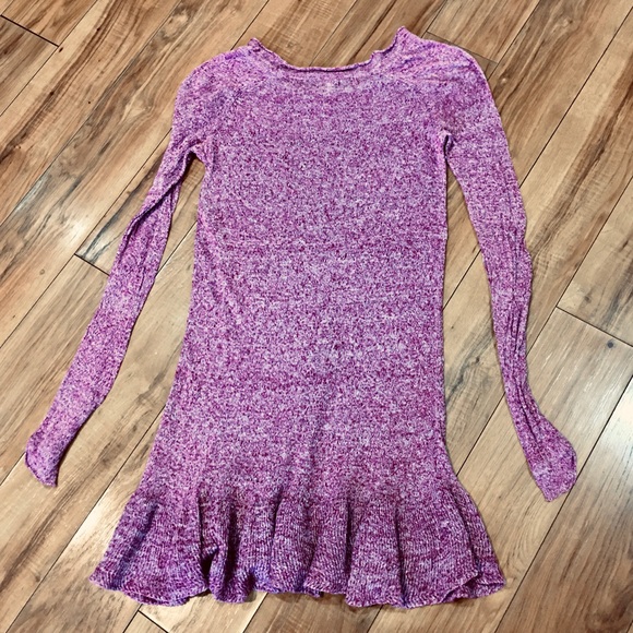 Free People red white sweater knit linen blouse shirt cottage boho ruffl… - Picture 4 of 7